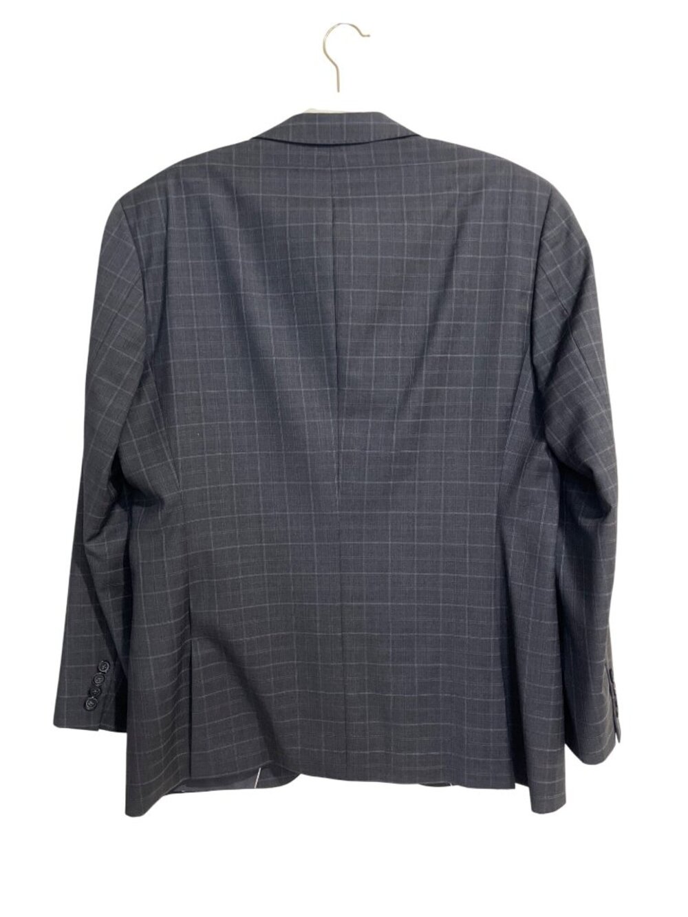 Hugo Boss Mens Gray Checkered Blazer Jacket 42R Made In Bulgaria - Picture 2 of 7